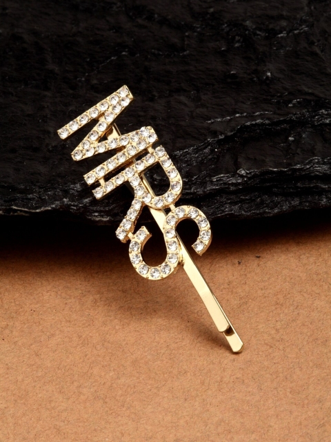 

Ferosh Women Gold-Toned & White Embellished Bobby Pin