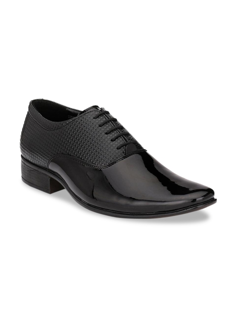 

Ferraiolo Men Black Textured Formal Oxfords