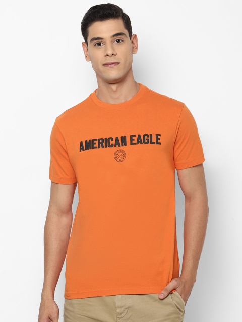 

AMERICAN EAGLE OUTFITTERS Men Orange Typography Printed T-shirt