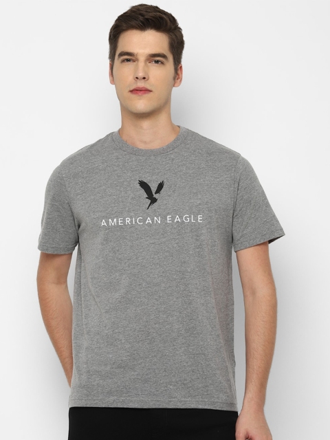 

AMERICAN EAGLE OUTFITTERS Men Grey Typography Printed T-shirt