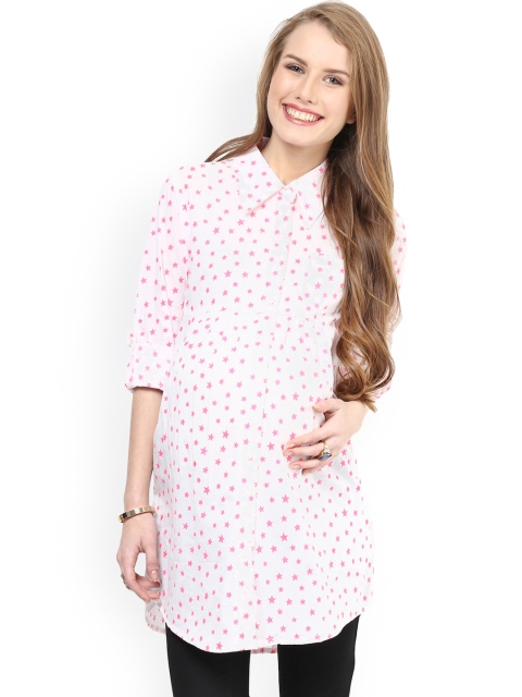 

Mamacouture White & Pink Printed Maternity Tunic