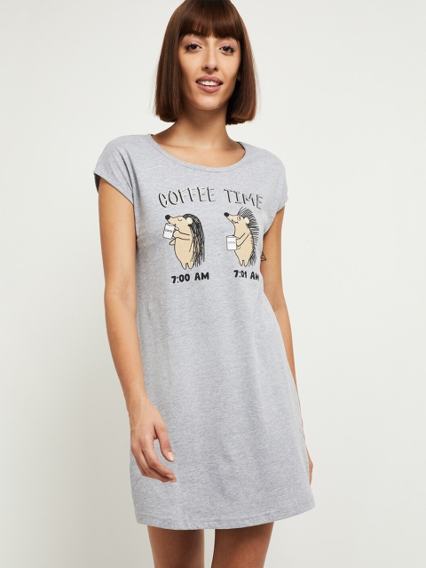 

max Grey Printed T-Shirt Nightdress