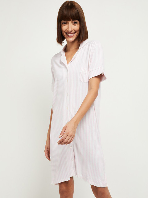 

max Woman Pink Striped Nightdress