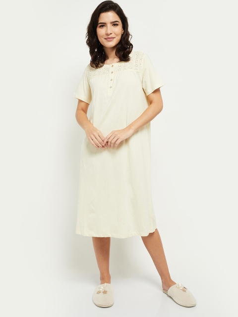 

Max Women Yellow Solid Nightdress