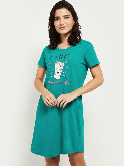 

max Teal Printed Nightdress