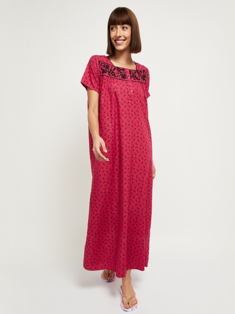 

max Woman Pink Printed Maxi Nightdress