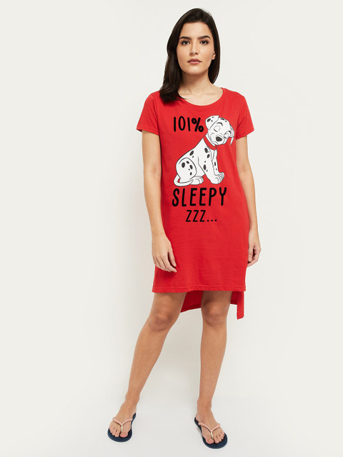 

Max Women Red Printed Nightdress