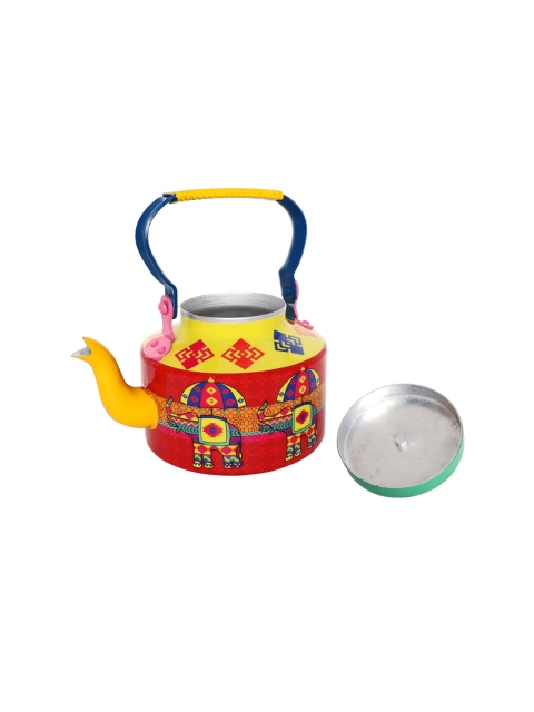 

All Things Sundar Multicoloured Printed Aluminium Matte Kettle, Multi