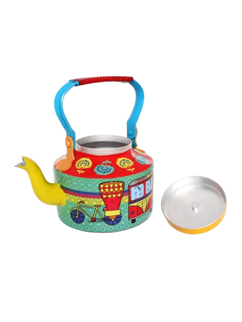 

All Things Sundar Multicoloured Printed Aluminium Matte Kettle, Multi