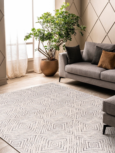 

DDecor Cream-coloured Printed Large Carpet