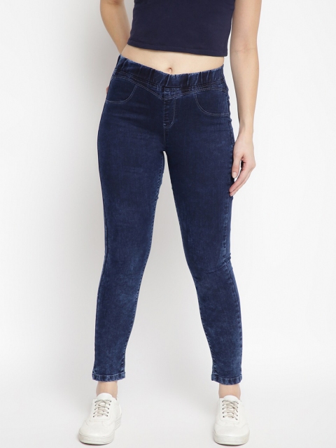 

TALES & STORIES Women Blue Solid Skinny-Fit Jeggings