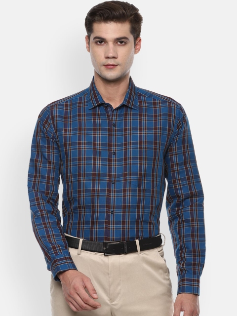 

Van Heusen Men Blue Checked Formal Shirt