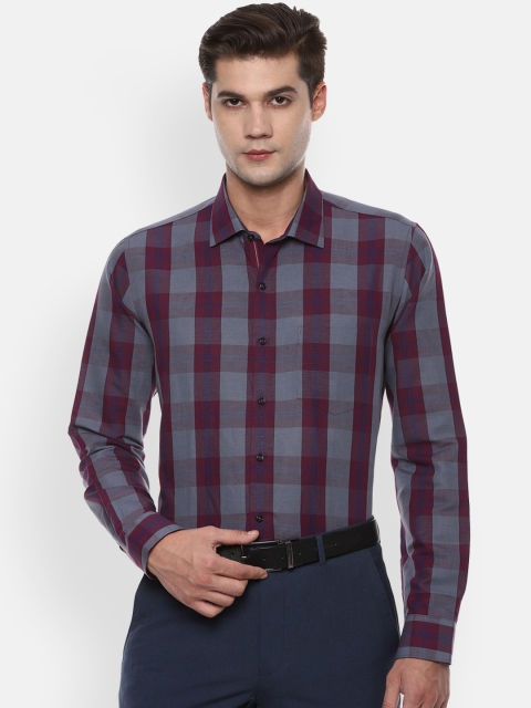 

Van Heusen Men Grey Slim Fit Buffalo Checks Checked Casual Shirt