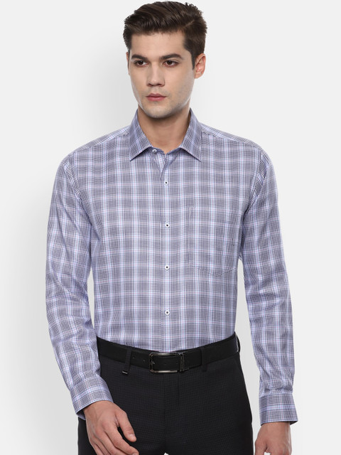 

Van Heusen Men Blue Checked Formal Shirt