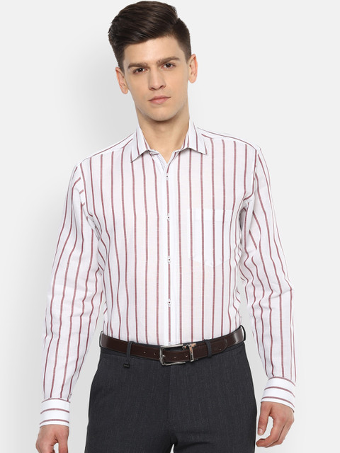 

Van Heusen Men White Striped Formal Shirt