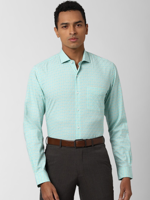 

Peter England Men Blue Slim Fit Checked Formal Shirt