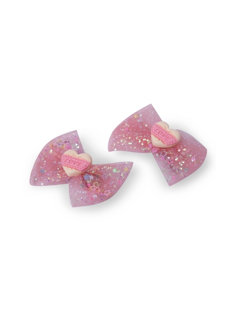 

Stoln Girls Pink & Peach-Coloured Set of 2 Embellished Hair Accessory Set