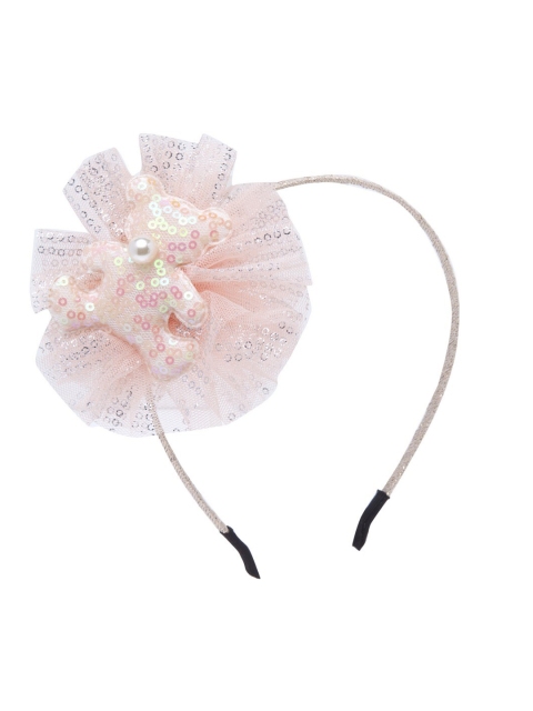

Stoln Girls Peach-Coloured & Silver-Toned Embellished Hairband