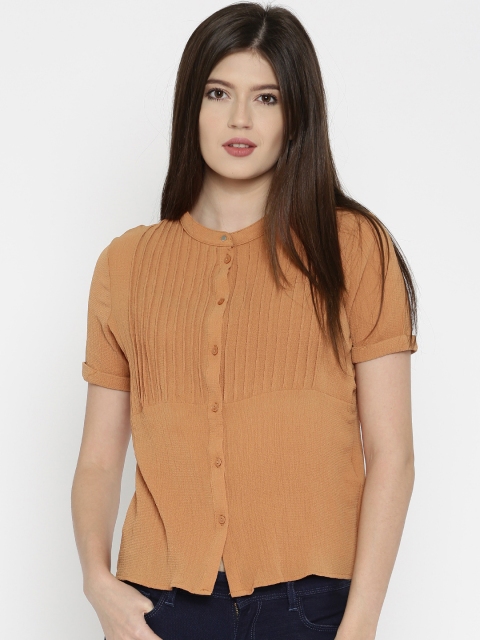 

Vero Moda Women Rust Orange Solid Casual Shirt