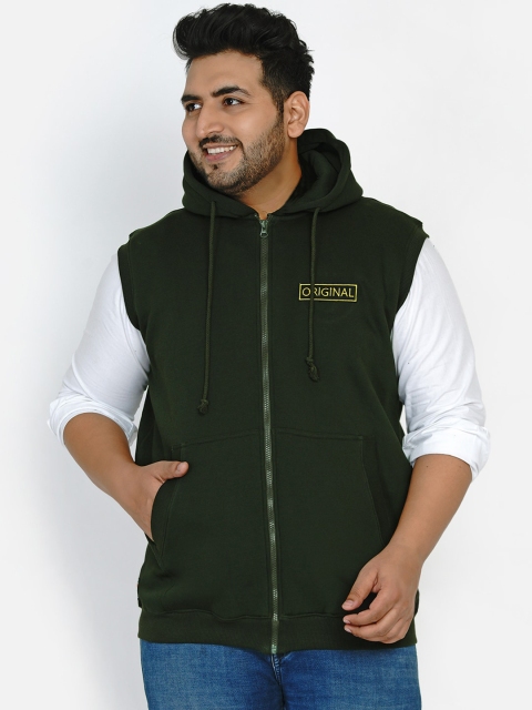 

John Pride Men Olive Green Hooded Sweatshirt