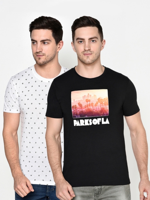 

ELEGANCE Men Set of 2 Multicoloured Printed T-shirts, Multi