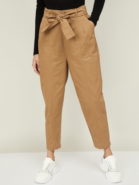

Ginger by Lifestyle Women Khaki-Coloured Trousers