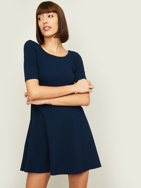 

Ginger by Lifestyle Women Navy Blue Fit & Flare Dress