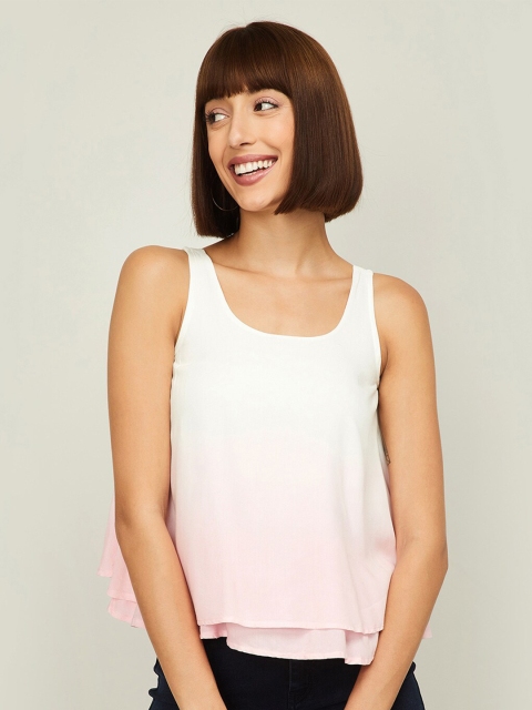 

Ginger by Lifestyle Pink Ombre Layered Styled Back Top