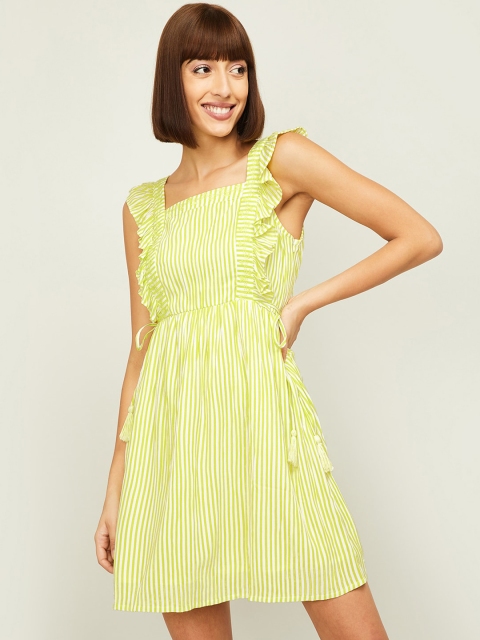 

Ginger by Lifestyle Lime Green Striped Dress