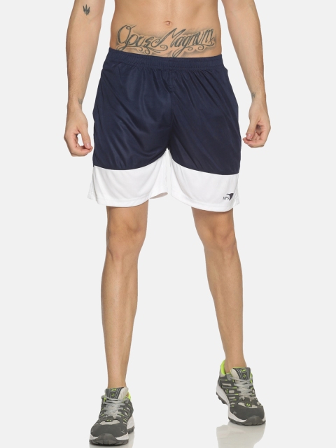 

HPS Sports Men Blue Colourblocked Mid-Rise Sports Shorts