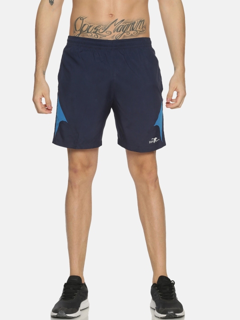 

HPS Sports Men Blue Solid Mid-Rise Sports Shorts