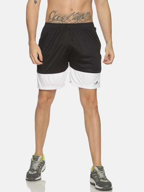 

HPS Sports Men Black Colourblocked Mid-Rise Sports Shorts