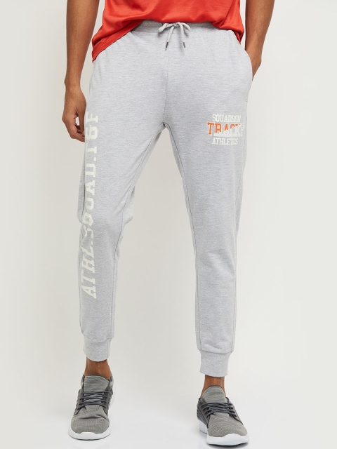 

max Men Grey Melange Printed Track Pants