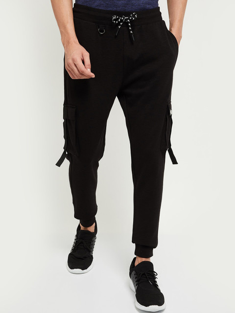 

max Men Black Solid Joggers