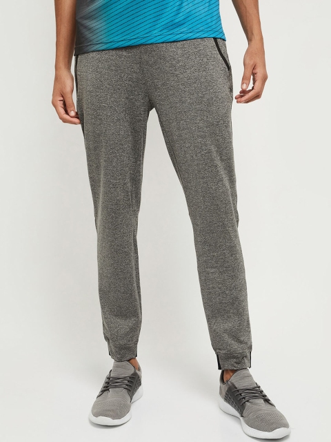 

max Men Grey Melange Textured Joggers