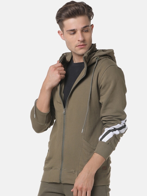 

Campus Sutra Men Olive Green Sweatshirt