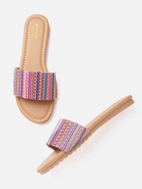 

Anouk Women Multicoloured Woven Design Open Toe Flats, Multi