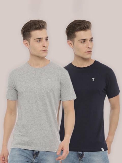 

Joven Men Black & Grey Pack Of 2 Regular T-shirt