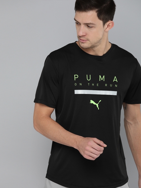 

Puma Men Black Logo Printed dryCELL Running T-shirt