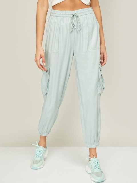 

Bossini Women Blue Solid Joggers Trousers