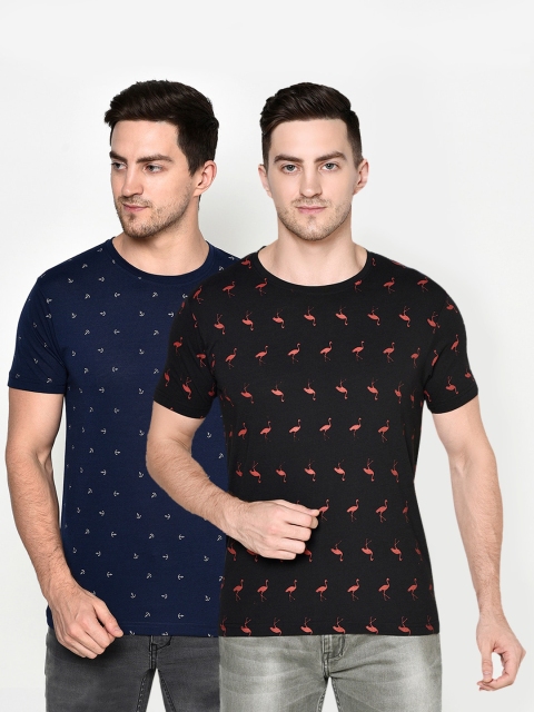 

ELEGANCE Men Set of 2 Multicoloured Printed T-shirts, Multi