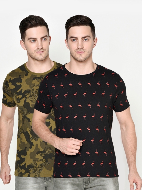 

ELEGANCE Men Pack Of 2 Printed T-shirts, Multi