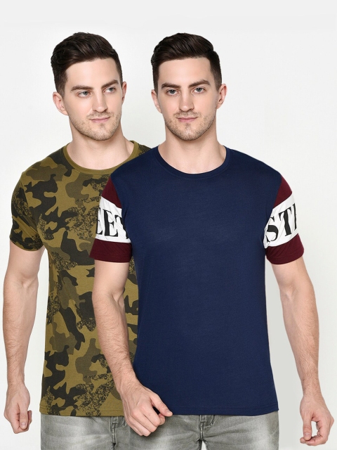 

ELEGANCE Men Pack Of 2 Printed T-shirts, Multi