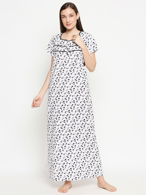 

XIN White Printed Maxi Nightdress