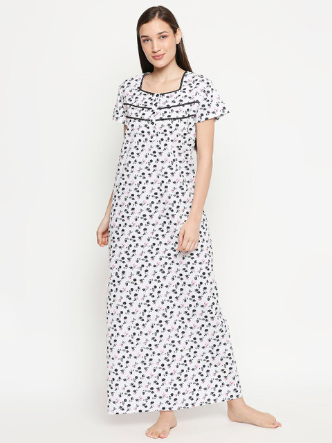 

XIN White Printed Maxi Nightdress
