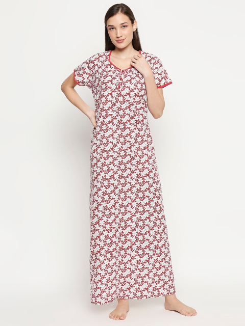 

XIN Red Printed Maxi Nightdress