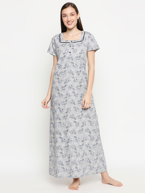 

XIN Grey Printed Maxi Nightdress