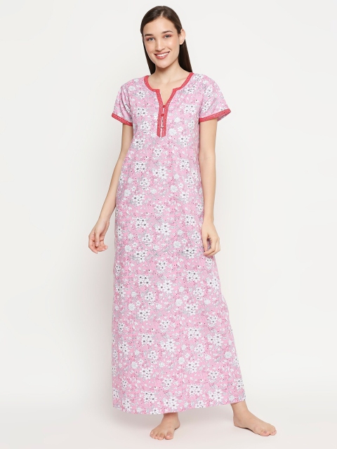 

XIN Pink Printed Maxi Nightdress