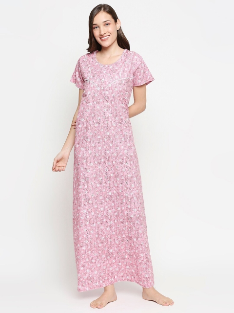 

XIN Pink Printed Maxi Nightdress