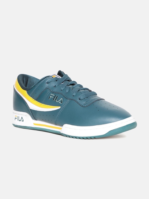 

FILA Men Green Perforations Leather Sneakers